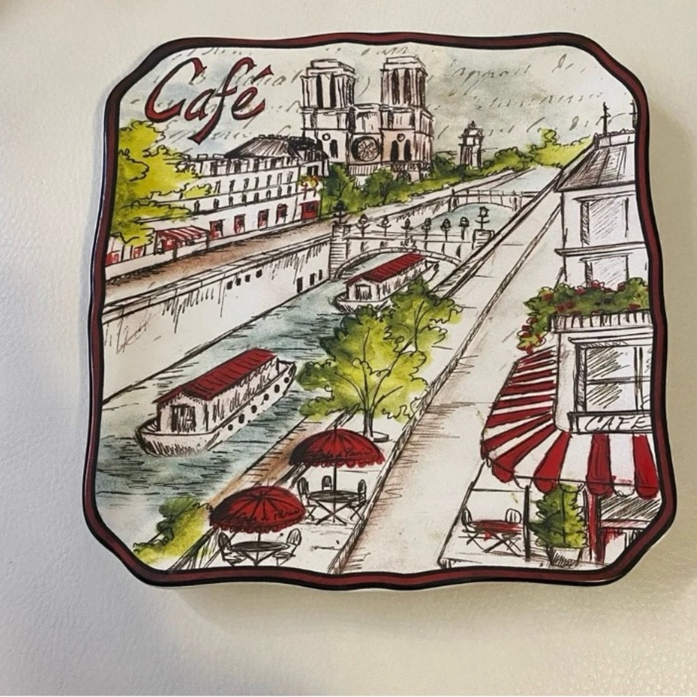 Certified International Parisian Cafe Ceramic Decorative Plate